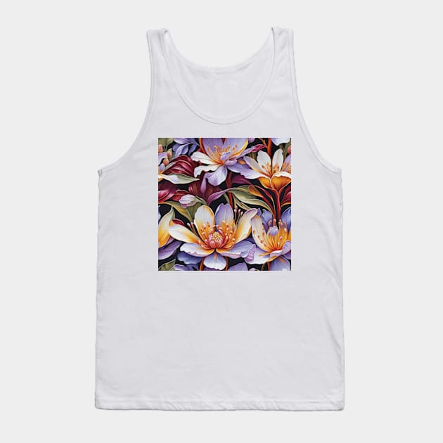 Purple floral pattern Tank Top by UniqueMe